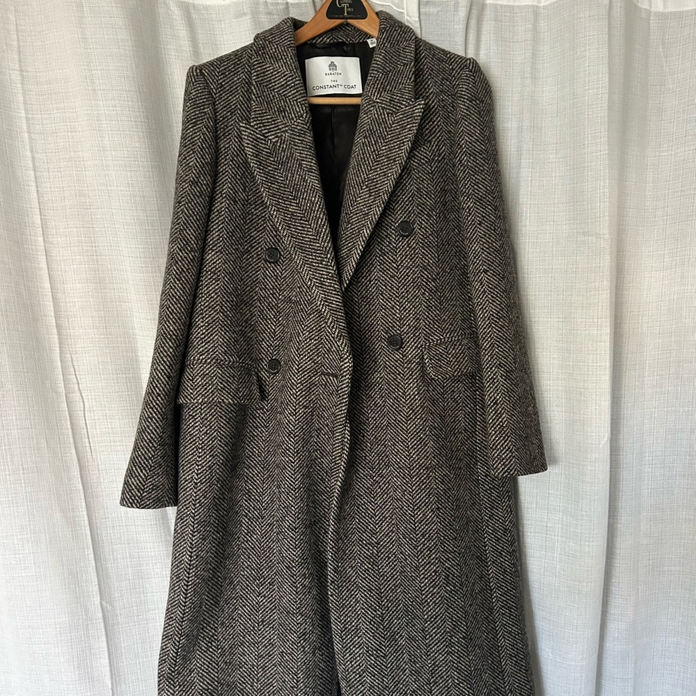 Babaton Brown Herringbone Trench Coat